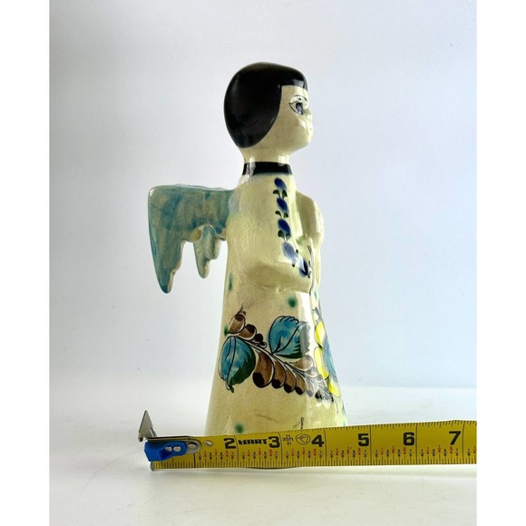Tonala Mexican Pottery Praying Angel Candlestick Holder - Vintage Folk Art - Picture 10 of 14